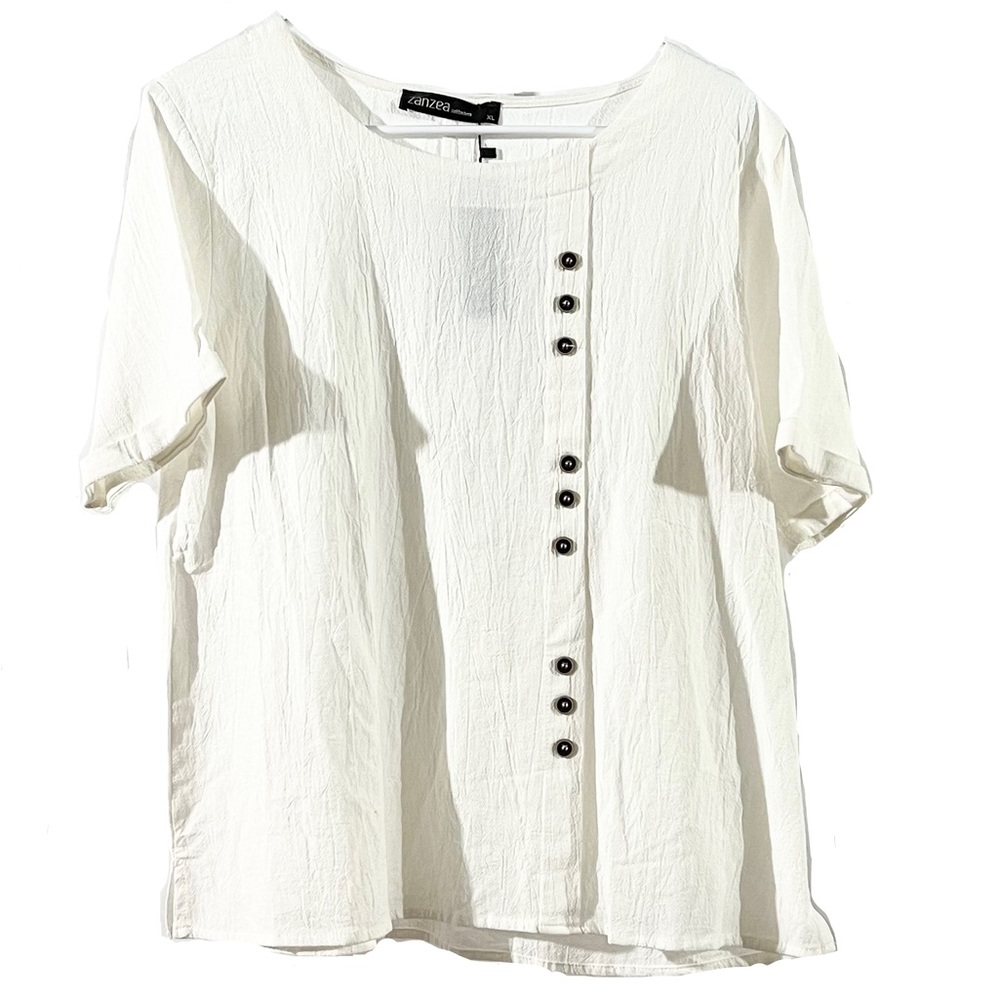XL White Blouse Top New With Tags 100% Cotton